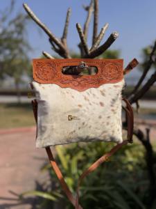 Western Cowhide Fur Hand Tooled Leather Handbag Stylish Collection <b>Sling</b> <b>Bag</b> Carving Bohemian <b>Bags</b> Hot Selling <b>Bags</b> for <b>Women</b> - Product Image 4