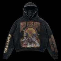 Hoodie Oversize Pria Bahan Fleece Katun 500GSM Tebal Streetwear Pullover Kantong Kanguru Model Santai Musim Dingin
