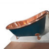Bañera de Cobre de Estilo Antiguo con Exterior Azul Verdoso y Patas de Cobre Sólido para Interiores de Primera Calidad - Product Image 2