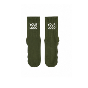 Calcetines Deportivos Antideslizantes Color Verde Oliva con Logotipo Personalizado al por Mayor, Calcetines Profesionales de Fútbol para Hombre, Calcetines Deportivos Antideslizantes - Product Image 2