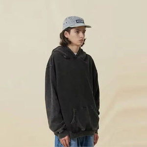 Sudadera con Capucha Extra Grande para Hombre, Negra, de Algodón, Felpa Francesa, Informal, para Otoño - Product Image 6