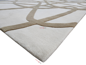 High Quality Custom Modern Geometric Abstract 3D Level <b>Rugs</b> New Zealand Wool Cotton Brown Beige High-Low Hand <b>Tufted</b> Carpet - Product Image 4