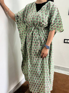 Women's Casual Cotton Printed <b>Kaftan</b> Dress with Soft Fabric and Contemporary Prints - Product Image 3