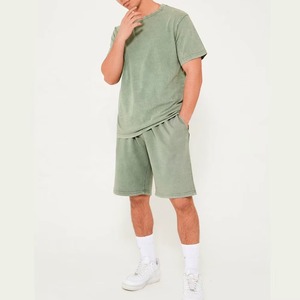 Ensemble décontracté deux pièces pour homme en 100 % coton, style urbain, t-shirt et short, léger, confortable, respirant, anti-plis, idéal pour la gym, été - Product Image 4