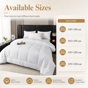 Couette respirante en polyester brossé 150x210cm, type duvet d'oie, pour hôtel - Product Image 5