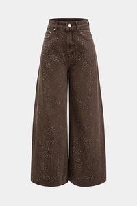 High Waist baggy Leg <b>Sequined</b> Denim <b>Pants</b> Men Plus Size Loose Fit Casual Button Fly Dot Pattern - Product Image 4