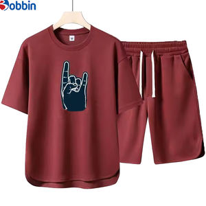 ชุดลำลองแบบ unisex สวมใส่สบาย พิมพ์ลายเรียบง่าย เสื้อยืดไซส์ใหญ่ ชุดเซ็ตใหม่ คอลเลคชั่นฤดูร้อน ชุดจ็อกเกอร์ผู้ชายสั่งทำพิเศษ ระบายอากาศได้ดี - Product Image 4