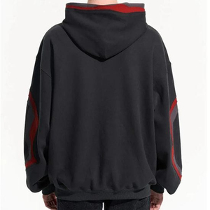 Sweat-shirt à capuche pour hommes, vente en gros, couleur unie, décontracté, respirant, avec logo personnalisé - Product Image 3