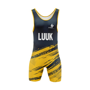 OEM ODM American Team <b>Wrestling</b> <b>Singlet</b> One Piece Uniform Sublimation Printed Stretchable Breathable 100% Polyester <b>Singlet</b> - Product Image 6