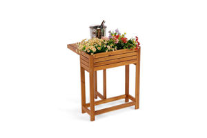 Table de jardinage en bois conçue avec une surface de travail spacieuse et des étagères de rangement pour des tâches de jardinage organisées - Product Image 3