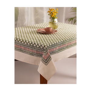 Classy Geometric Border Print <b>Table</b> Cloth Cotton Blend Kitchen <b>Dining</b> <b>Cover</b> Custom Size Custom Weight Home Decor Manufacturer - Product Image 2