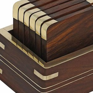 Natural Finish Square Wooden Coaster Set Durable Solid Wood Eco-Friendly Cup Coasters Home Kitchen Dining Table Coffee Shop Cafe - Product Image 6