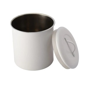 White Metal Cylinder <b>Storage</b> <b>Container</b> Metal Lid <b>Stackable</b> Handcrafted Vintage Design for Kitchen Food Freshness Preservation - Product Image 5