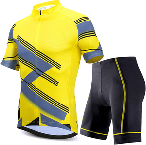 Ensemble de cyclisme pour hommes imprimé à manches courtes, coupe décontractée, vêtements de vélo, short de vélo de route rembourré, ensemble de cyclisme sublimé - Product Image 1