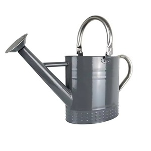 Regadera de Metal Amarilla Personalizable con Asa y Boquilla Verdes para Jardinería - Product Image 4