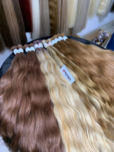 Qualité de luxe 100% vierge 24 pouces extensions humaines vietnamiennes ondulées naturelles en vrac 100g paquets forts soyeux Super couleurs 100% brutes - Product Image 6