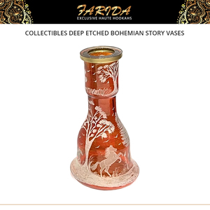 Vase à chicha Farida Hookahs en verre gravé profond, finition miroir, type courbé, 30 cm, luxe - Product Image 4