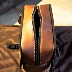 High Quality Leather <b>Toiletry</b> <b>Bag</b> with Triple Zipper Fashionable Letter Pattern Travel Cosmetic <b>Bag</b> Wholesale Outdoor Usage - Product Image 6