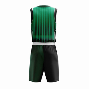 Custom Sublimation Basketball Jersey Shorts Set <b>Green</b> <b>Black</b> Design Adult Unisex Breathable 100% Polyester Team Uniforms TRENDION - Product Image 4