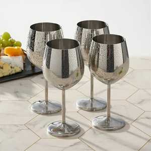 Commercial Stainless Steel Wine <b>Glass</b> High Gloss Silver Metal <b>Goblet</b> Durable Stemmed Cocktail Cup Bar Restaurant Supply Pack - Product Image 4