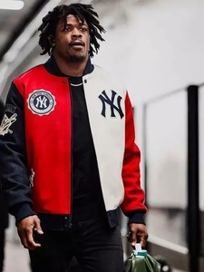 เสื้อแจ็คเก็ตวาร์ซิตี้ผู้ชายแบบมีตัวอักษร New York - Product Image 1