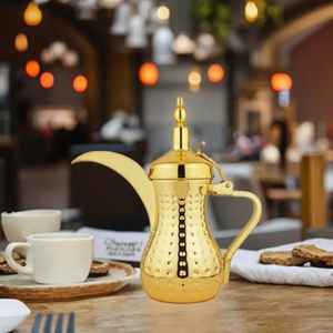 Auténtica Cafetera Árabe Dallah de Acero Inoxidable, Tetera Tradicional de Oriente Medio Hecha a Mano para Uso en el Hogar o Cafetería - Product Image 3