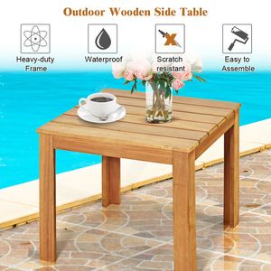 Tavolo da Caffè Quadrato in Legno per Patio e Uso Esterno - Product Image 6
