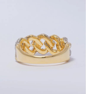 Bague en argent à maillons en moissanite, bijou de luxe glacé, tendance, pour homme et femme, cadeau - Product Image 4