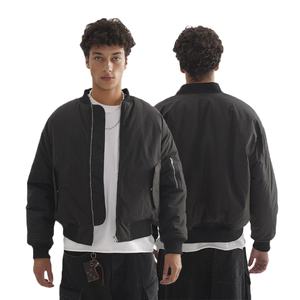 แจ็กเก็ตบอมเบอร์สำหรับผู้ชายแจ็คเก็ตแฟชั่นสีทึบมีซิปสไตล์อเมริกันฤดูหนาว2025 - Product Image 3