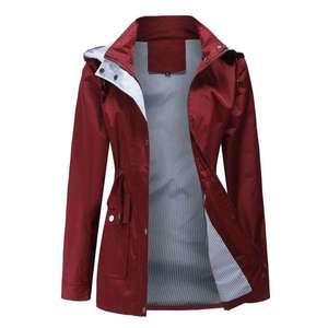 Waterproof Breathable Woven Knitted Canvas <b>Zip</b>-<b>Up</b> Windbreaker <b>Jacket</b> for Custom Pattern Style <b>Women's</b> Excellent Quality - Product Image 3