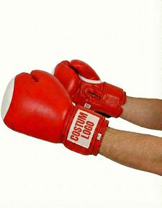 Gants de boxe en cuir véritable en gros avec sangle Velcro, fabrication OEM personnalisée - Product Image 4