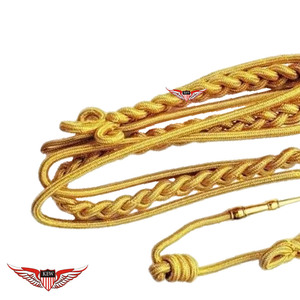 Golden <b>Braided</b> Aiguillette Shoulder Aiguillette <b>Cord</b> Citation With Brass Tip Gold Dress Shoulder <b>Cord</b> - Product Image 3