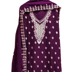 Women's New Fox Jorjat Cotton Salwar Kameez <b>Dress</b> Material <b>Suit</b> with Embroidery Work for wholesale - Product Image 2