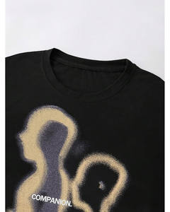 T-shirt en tricot pour homme de qualité supérieure, col rond, coupe ample, manches courtes, respirant, 100% coton, 300 grammes, personnalisable - Product Image 3