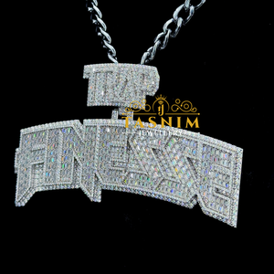 Pendentif Rose Iced Out de Qualité Supérieure en Argent Sterling 925, Collier de Mariage Hip Hop Flamme avec Diamant Moissanite, Fournisseur Indien - Product Image 5