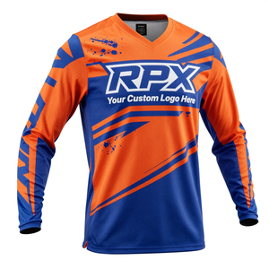 Camiseta de Motocross Personalizada, Cómoda, Impermeable, de Manga Larga, de Secado Rápido, de Spandex y Poliéster, para Carreras - Product Image 4