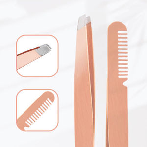 Pince à épiler professionnelle de luxe Kaamir Instruments, faite à la main, pour le modelage des sourcils, à pointe fine, en acier inoxydable, avec manche confortable - Product Image 4