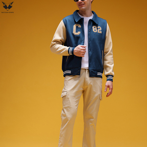 Fashion Wear Custom Contrast Color Good Selling Best Supplier OEM Service Latest Style Men Winter Varsity Jackets - Product Image 2