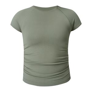 Pull Sexy pour femmes Sports Fitness Yoga Top Manches courtes et séchage rapide Logo personnalisé Offre Spéciale pour les sorties sportives d'été - Product Image 1