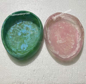 Cuenco giratorio de resina moderno seguro para alimentos al por mayor personalizado de forma ovalada para líquido caliente y frío, resina, resina polivinílica, cuenco de resina epoxi - Product Image 1