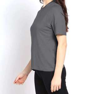 เสื้อยืดผู้หญิงคุณภาพสูง ทรงเข้ารูป สำหรับฤดูร้อน ผ้าฝ้าย 100% ระบายอากาศได้ดี สีพื้น เรียบง่าย พิมพ์ลาย แขนสั้น - Product Image 2