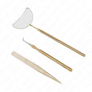 Stainless Steel Lash Tweezers Set with Gold Eyelash Mirror Professional Extension <b>Tools</b> for Beauty Salon Supplies - Product Image 6