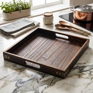 Collection de bols Nature Craft, ensemble de bols de service rectangulaires en bois poli, design classique fait main, bois massif, vaisselle écologique - Product Image 4