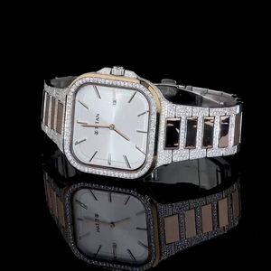 Reloj de Cuarzo Analógico Cuadrado para Mujer Titan, Correa de Acero Inoxidable, Fecha, Cristal de Zafiro, Lujo - Product Image 2