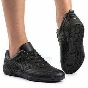 Navy Diagonal Side Stripes Karate <b>Shoes</b> Double <b>Hook</b> Loop Utility Straps Secure Fit Indoor Dojo Martial Arts Training <b>Shoes</b> - Product Image 6