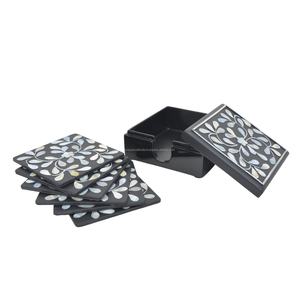 Sous-verres carrés en nacre de luxe | Mosaïque élégante pour salle à manger haut de gamme et décoration intérieure | Style de table artisanal - Product Image 5