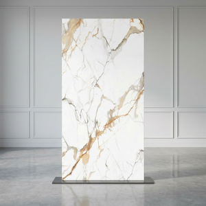 Dalles de pierre frittée en porcelaine blanche Calacatta Bonazo brillante 1600x3200mm 12mm résistantes aux acides pour hall, salon moderne - Product Image 5
