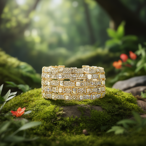 Sparkling Crystal Stone Fancy Bracelets & <b>Bangles</b> <b>Set</b> 2.6\" Size for Wedding & Festive Wear-10575632BLU - Product Image 3