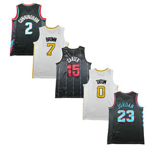 Venta al por Mayor de Camisetas de Baloncesto Americanas Cosidas 2026, Camiseta de Baloncesto con Números 0 Tatum, 5 Edwards, 7 Durant, 12 Morant, 30 Curry, 23 James - Product Image 6