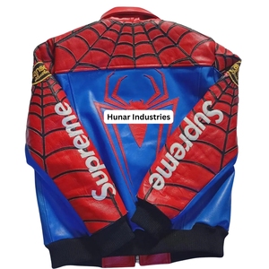 Veste bomber décontractée en cuir de vachette véritable Hunar Industries pour homme, taille XS, imperméable, teinte unie, pour l'hiver, vente en gros - Product Image 4